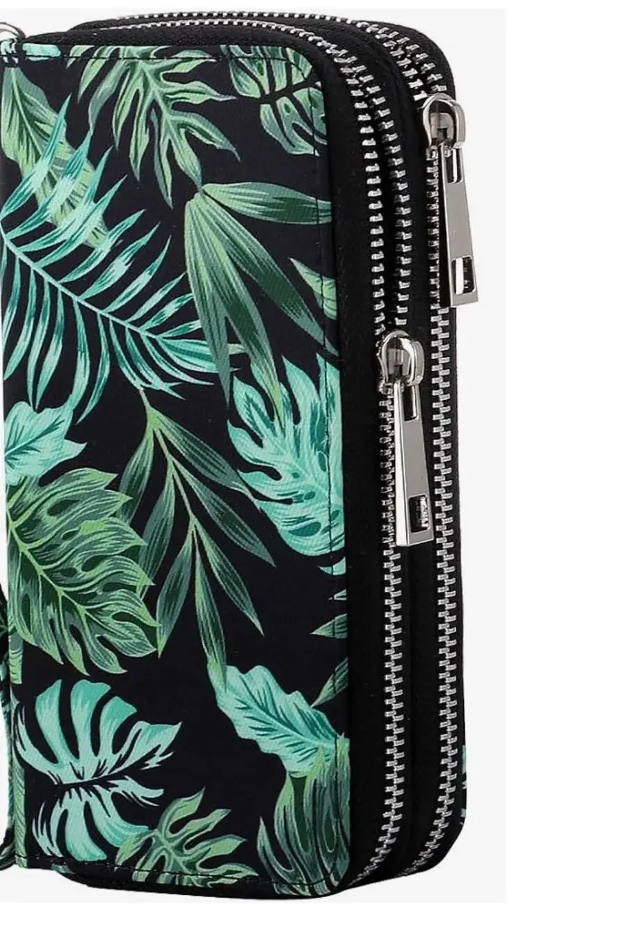 Cellphone Wallet / Tropical Banana Leaf print